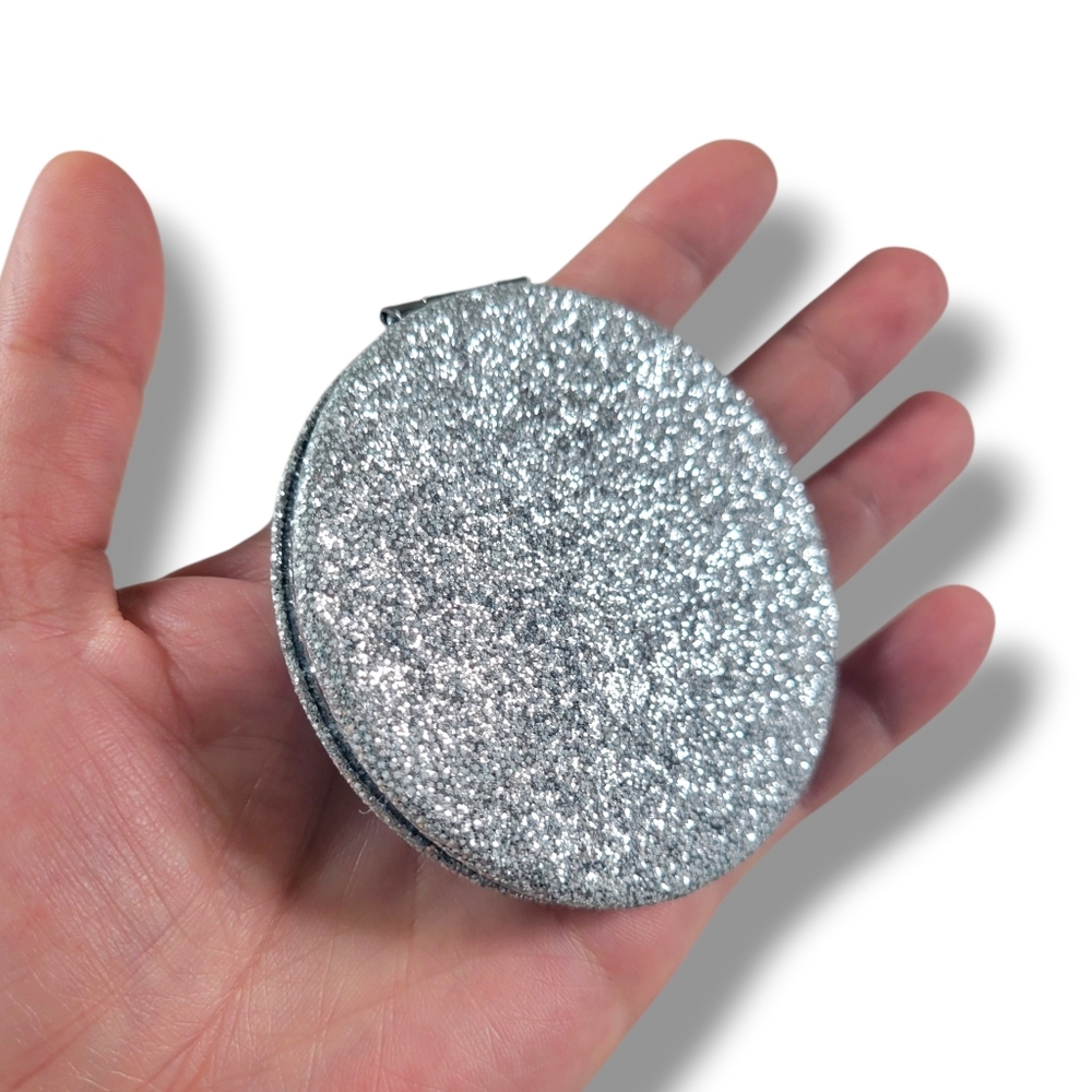 NWOT Silver Glittery Double Compact Pocket Mirror (OS) - Picture 7 of 8